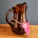 Vintage Spanish Sangria Carafe - Retro Amber Glass Jug