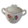 Sugar bowl ceramic Jacques Lunéville red flowers Art Deco