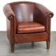 Fauteuil club confortable et spacieux en cuir de mouton avec coussin de siège amovible