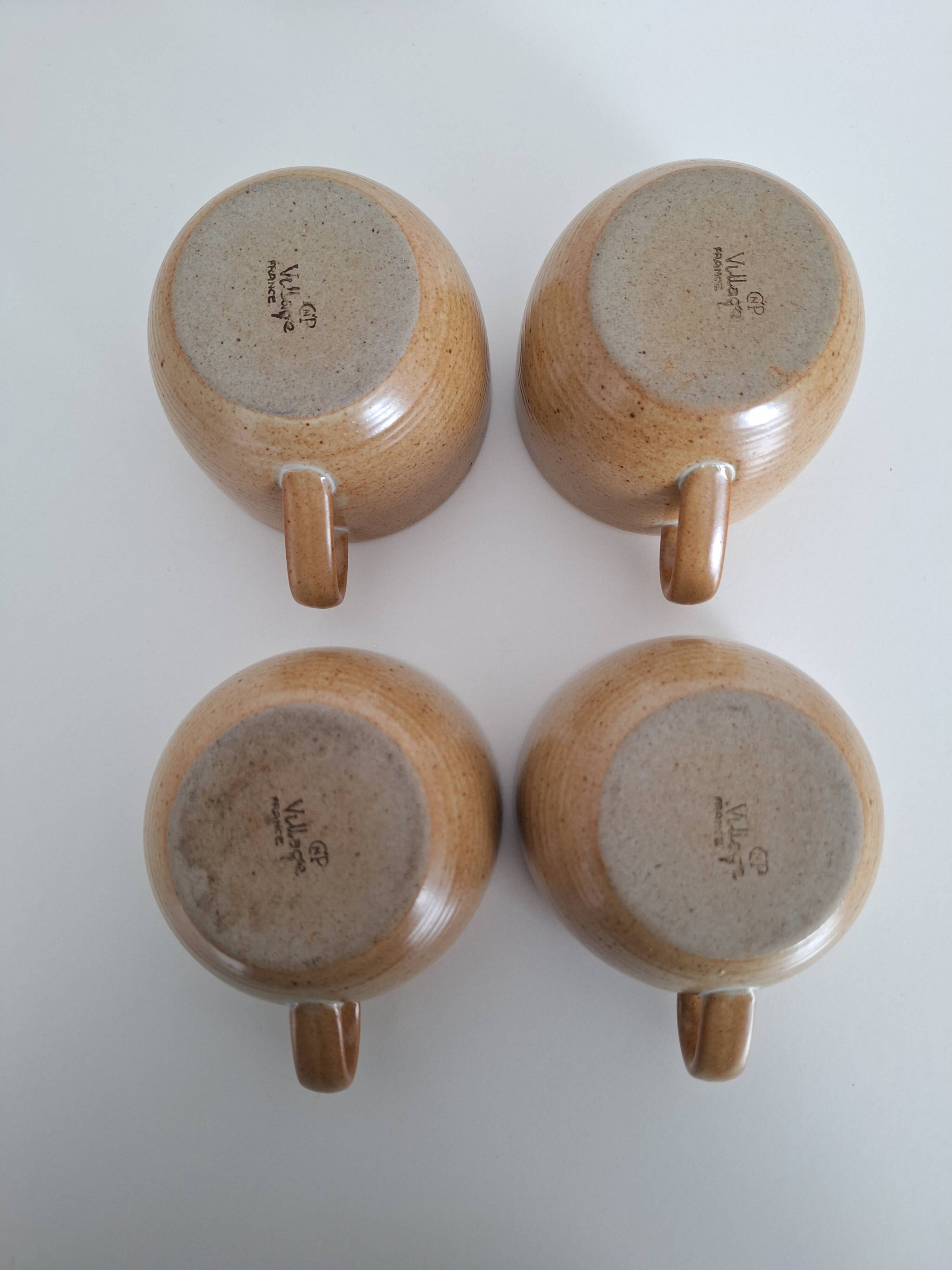 Vintage village stoneware mugs