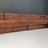 Vintage modular patchwork leather sofa DS11 by Desede, 1960s