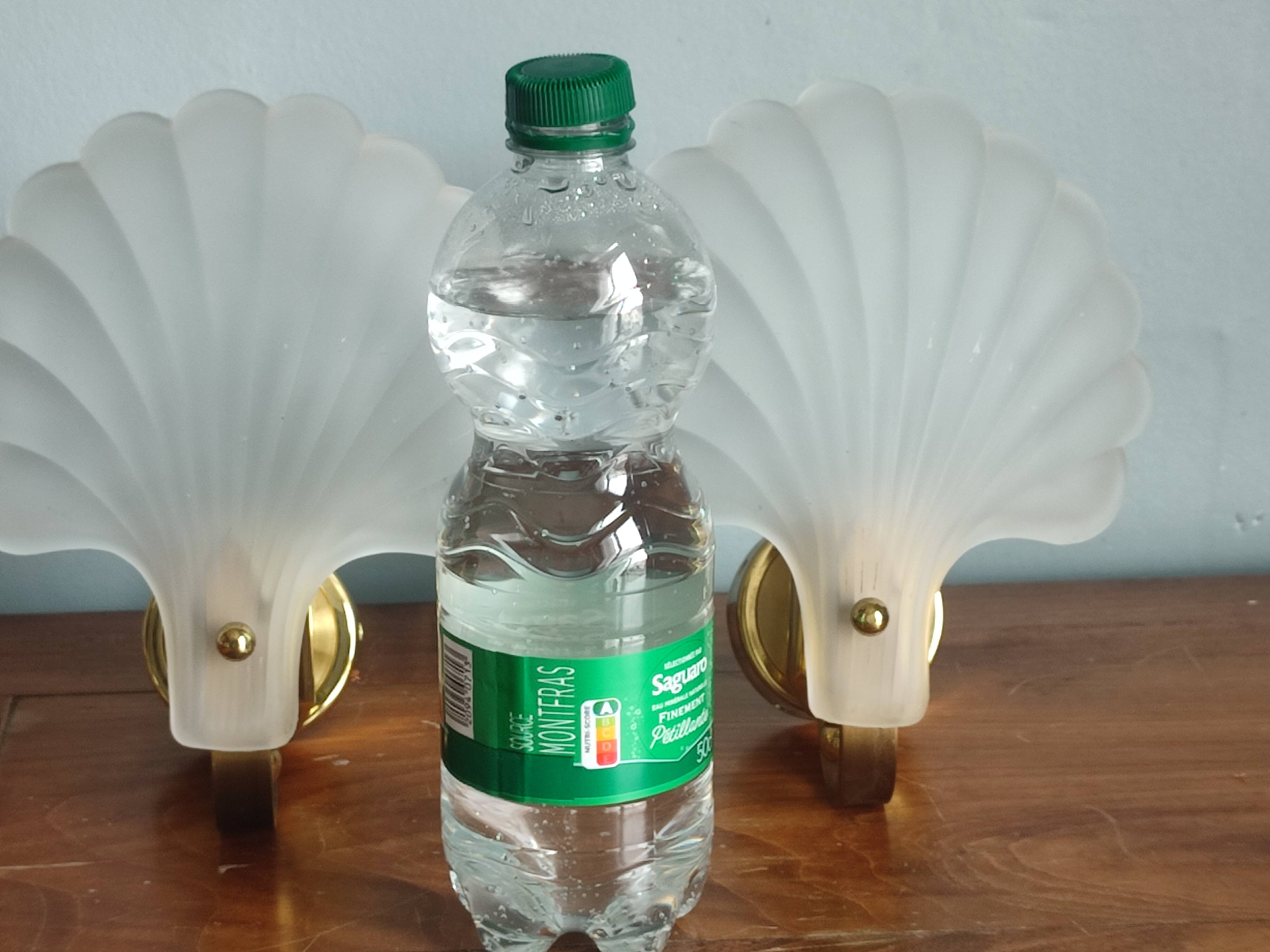 Vintage frosted glass shell wall sconces