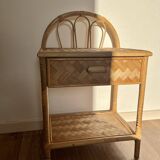 Vintage bamboo bedside table