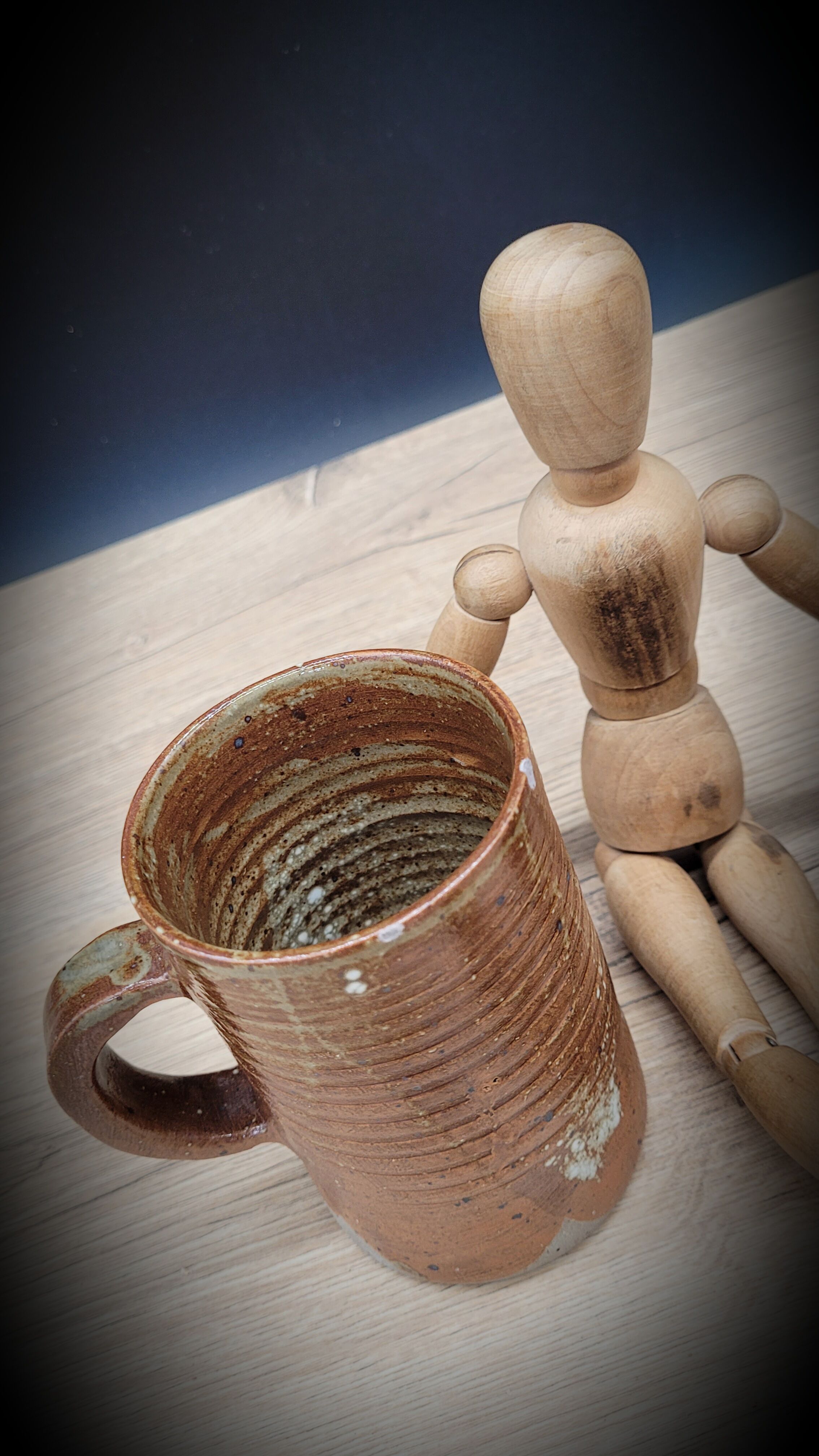 Duo of stoneware cups