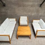 Ensemble canapés fauteuil table basse design 1980