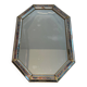 Octagonal Faceted Mirror with Brass Garlands — French Work, Glass