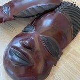 African masks in vintage ebony wood