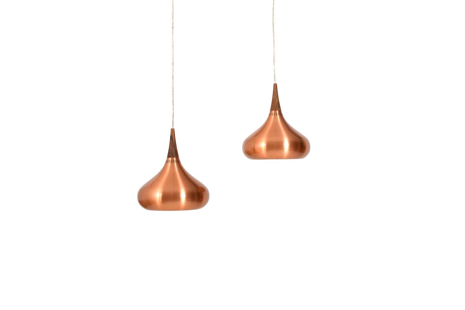 Pair of Jo Hammerborg Copper Orient Pendel