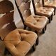 Lot de 4 chaises brutalistes en bois
