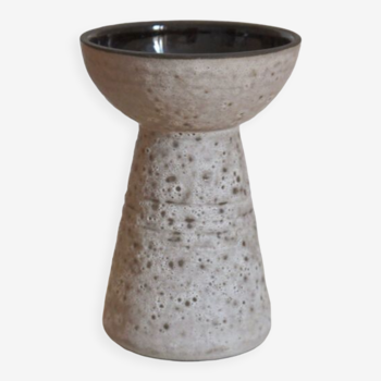 Minimalist gray ceramic vase in design shape