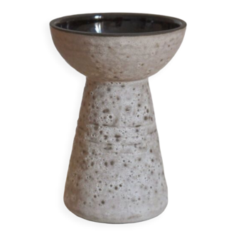 Minimalist gray ceramic vase in design shape