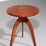 Italian Craftsmanship Round Walnut Side Table from the 60s