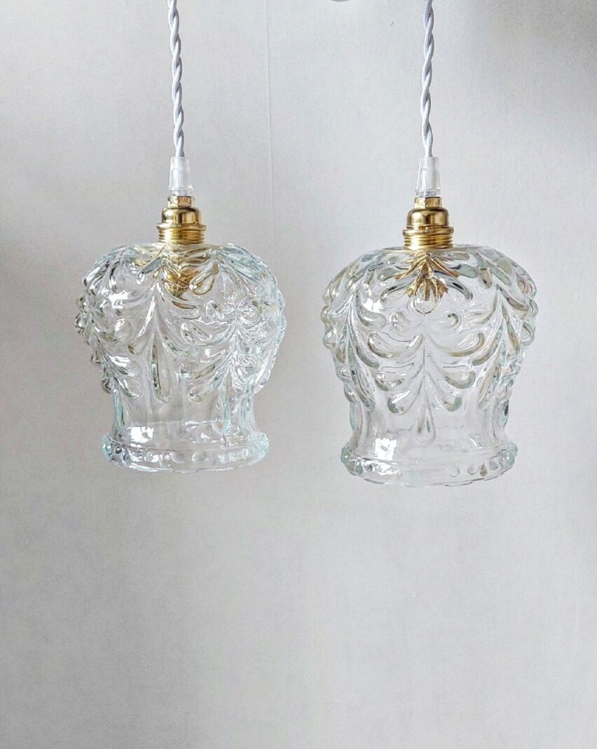 Lot de deux suspensions vintage