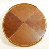 Mid-century wood and leather coffee table