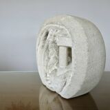 Lampe sculpture en pierre d'Arsène Galisson, signée, 1980