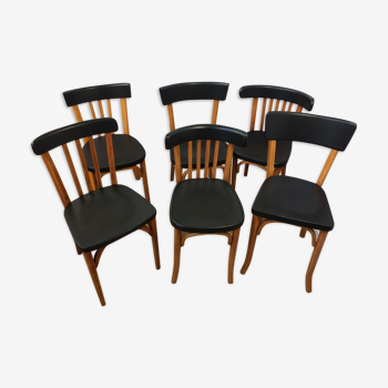 Lot of 6 mismatched bistro chairs