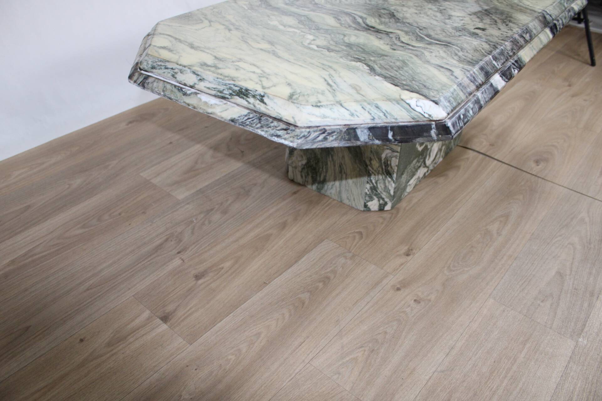 Handcrafted green marble coffee table, 1960s France