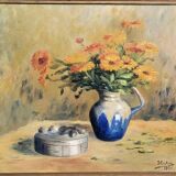 Jacques cartier 1936: oil on canvas, still life with flowers