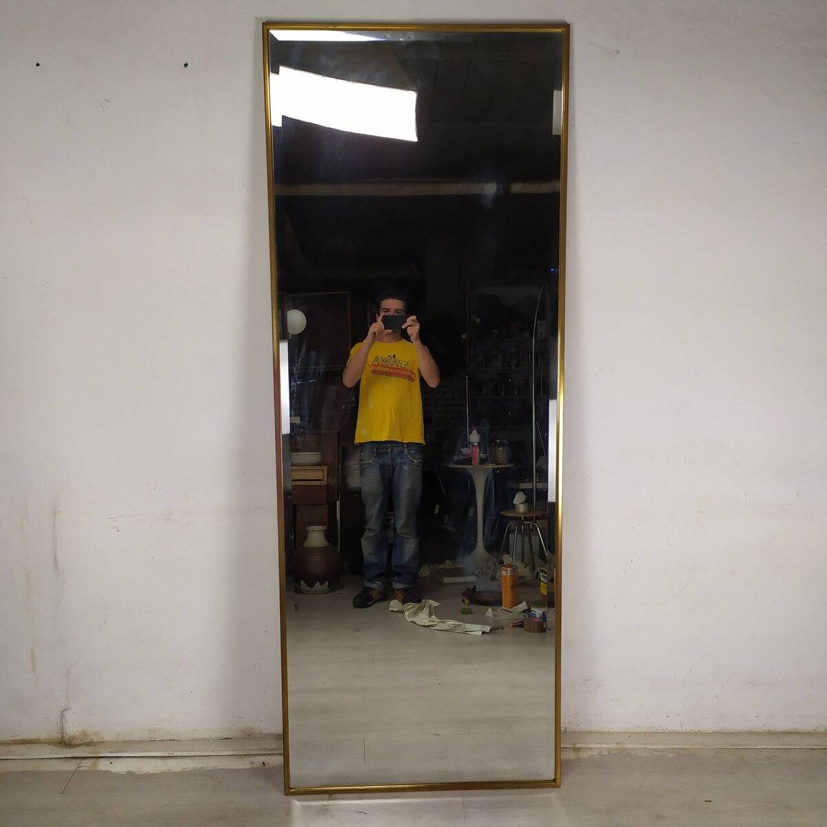 Vintage gold mirror, 1970s