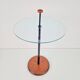 Postmodern Side Table with Ball Handle and Glass Top, 1980s