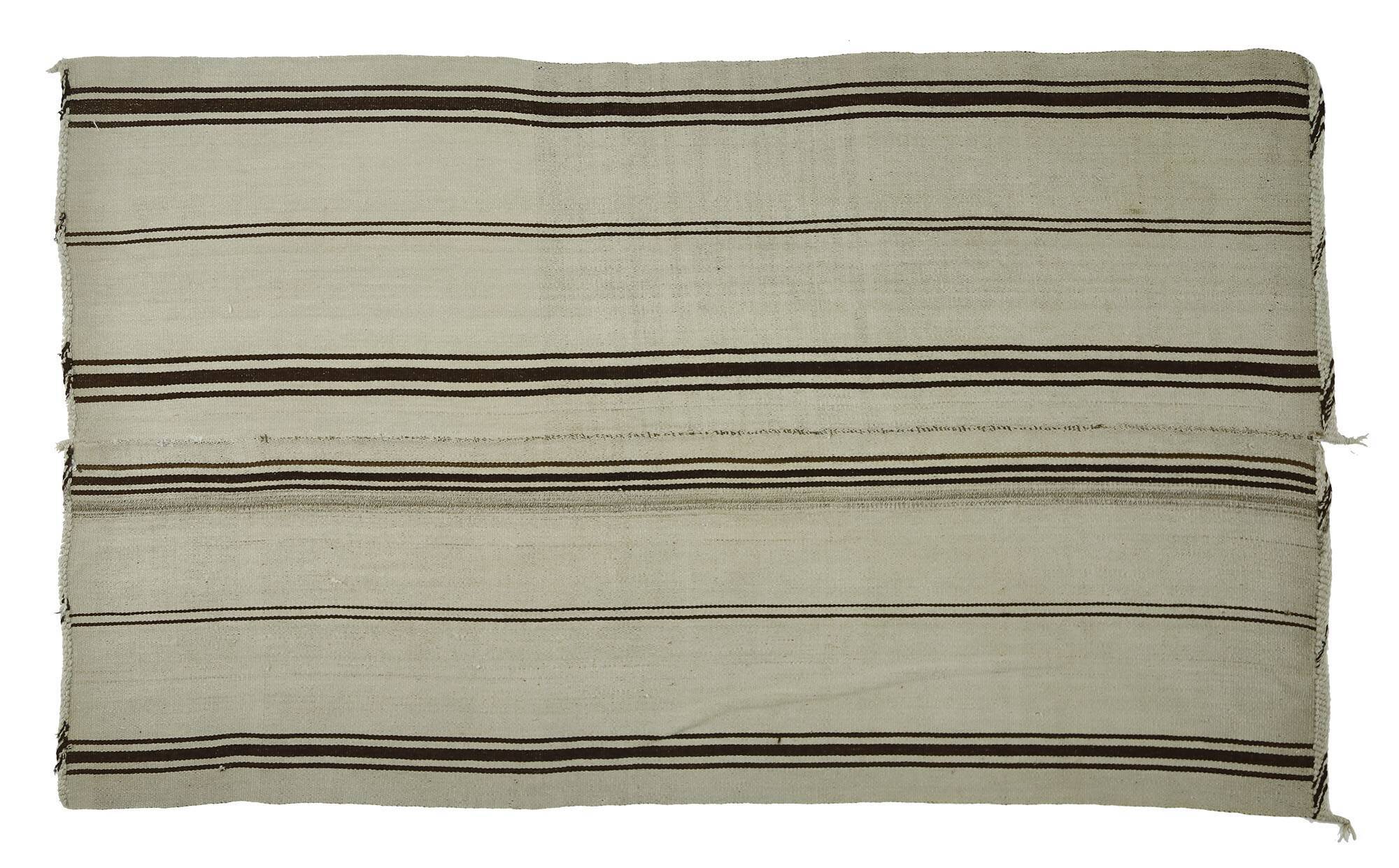 Turkish Kilim Konya Vintage 161x263 cm Beige Minimalist Stripes