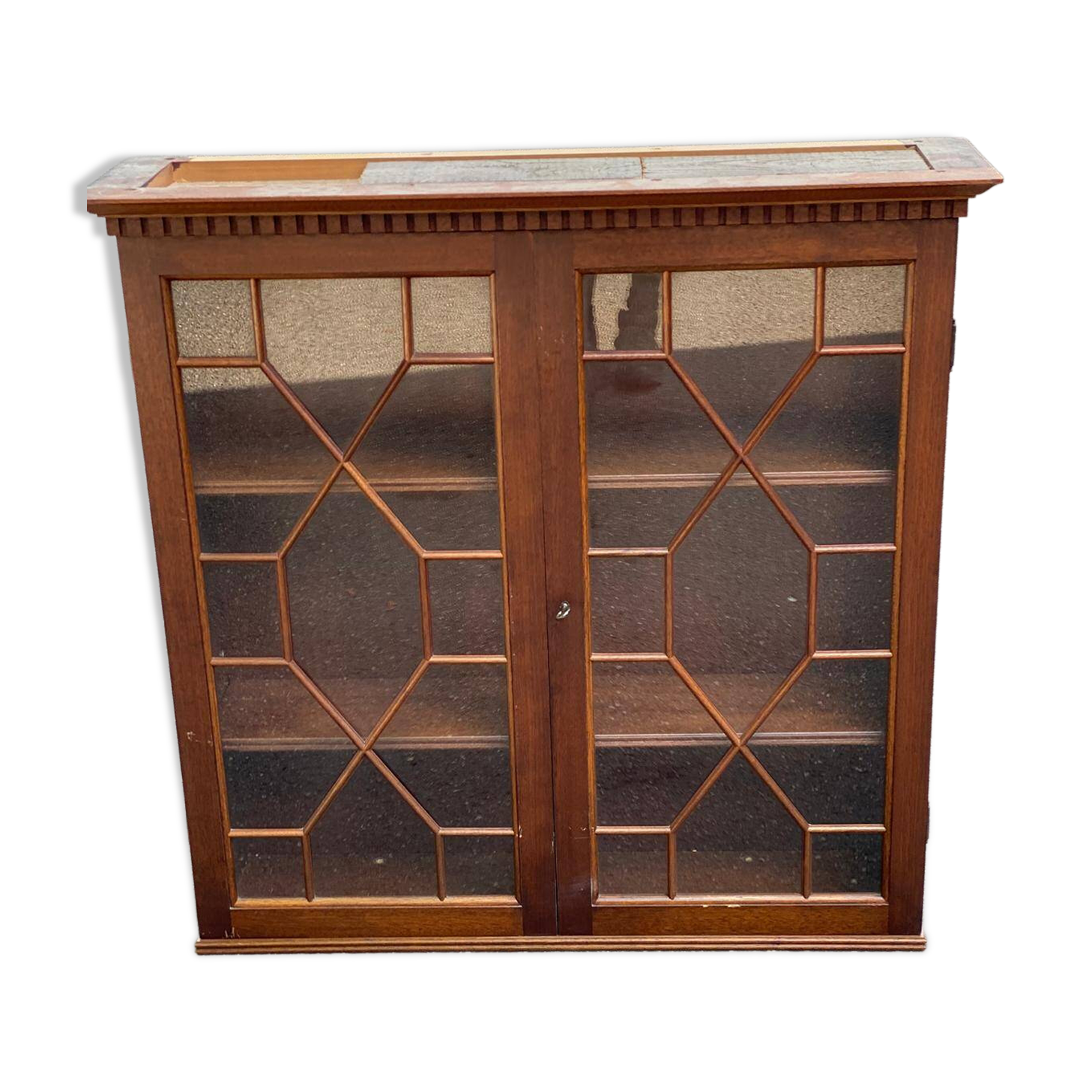 English mahogany display cabinet