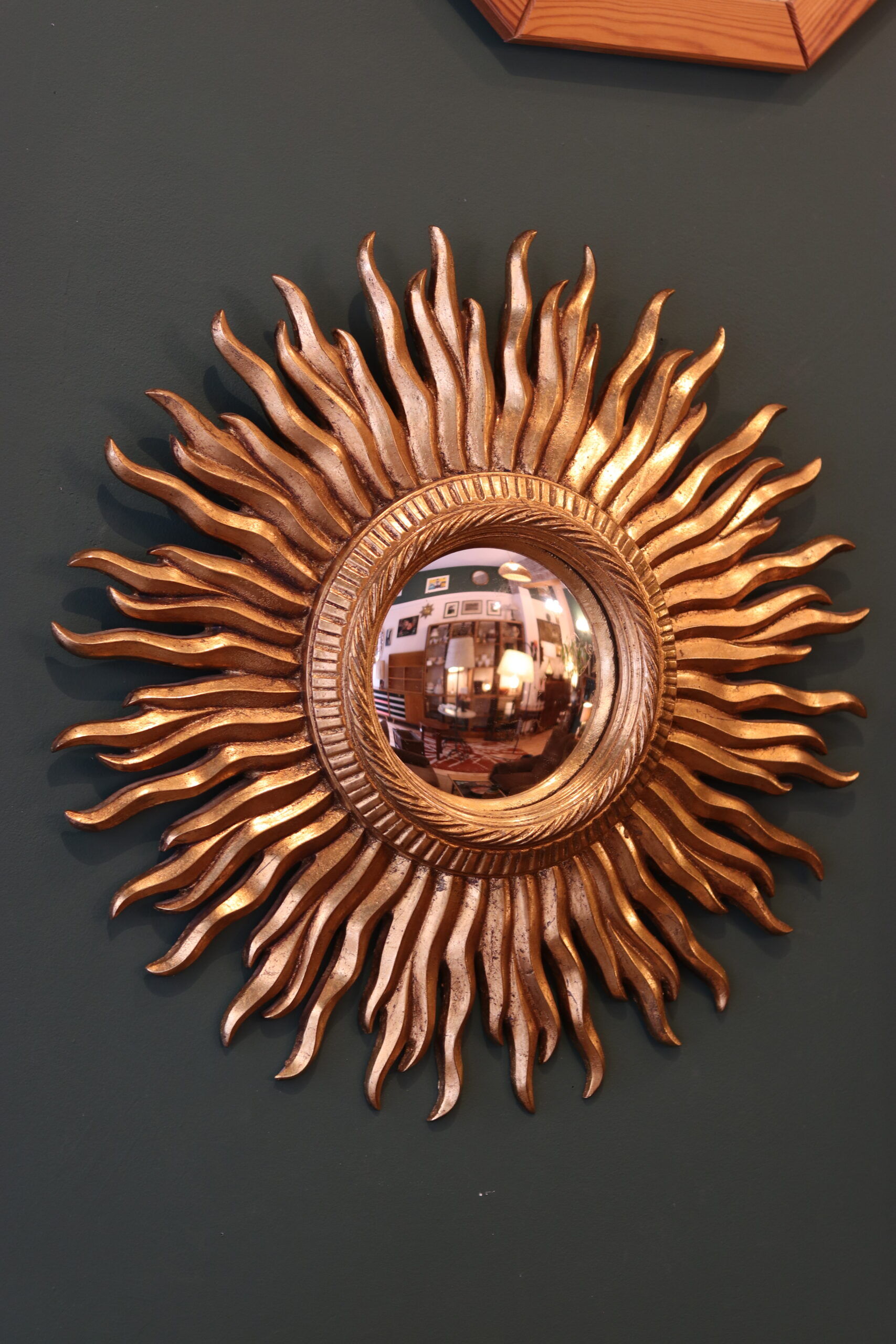 Vintage sun mirror with witch's eye mirror