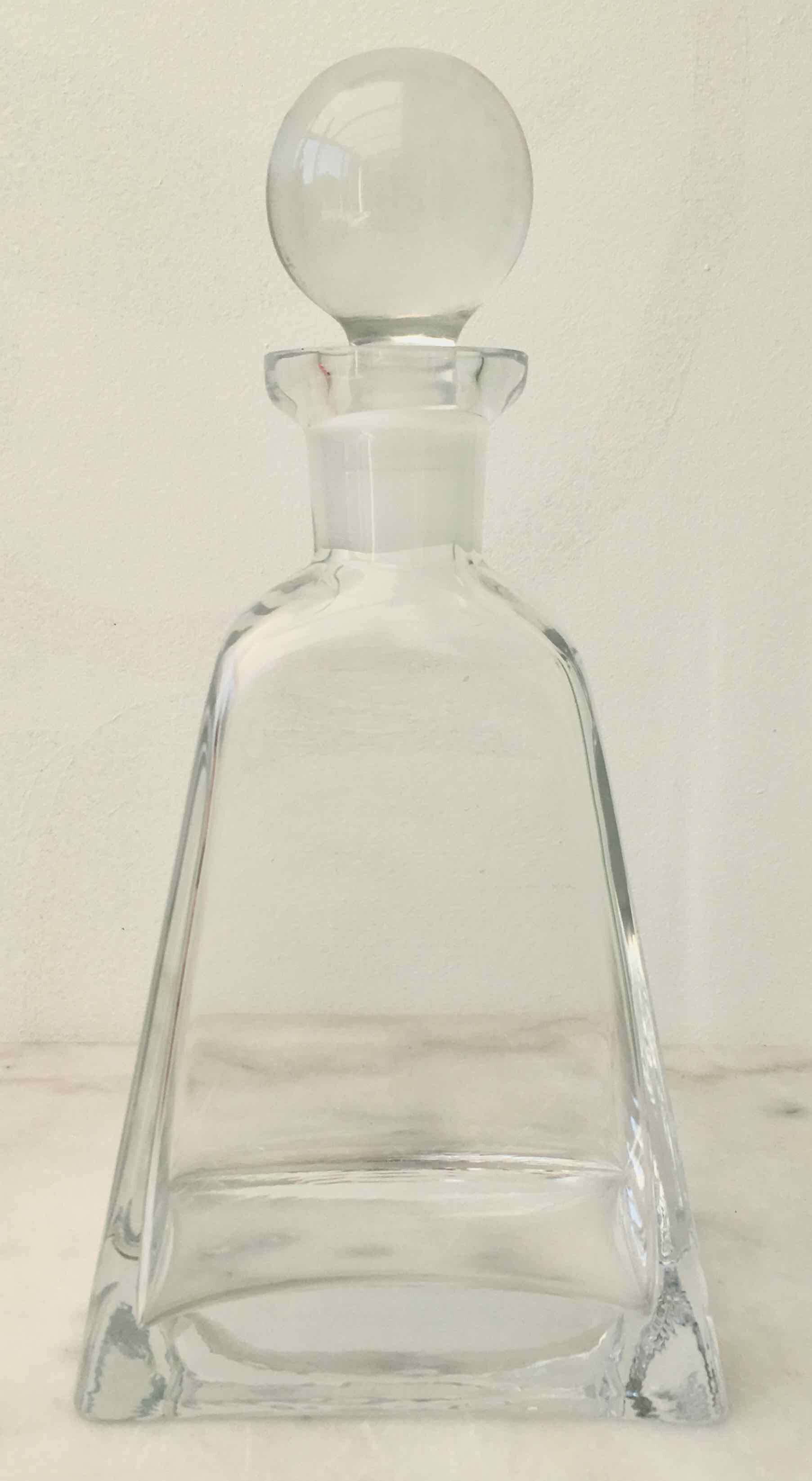 Thick glass carafe bottle 80s
