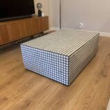 White and black mosaic tile coffee table