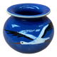 Old ball vase prod art ceramic blue decor storks alsace vintage