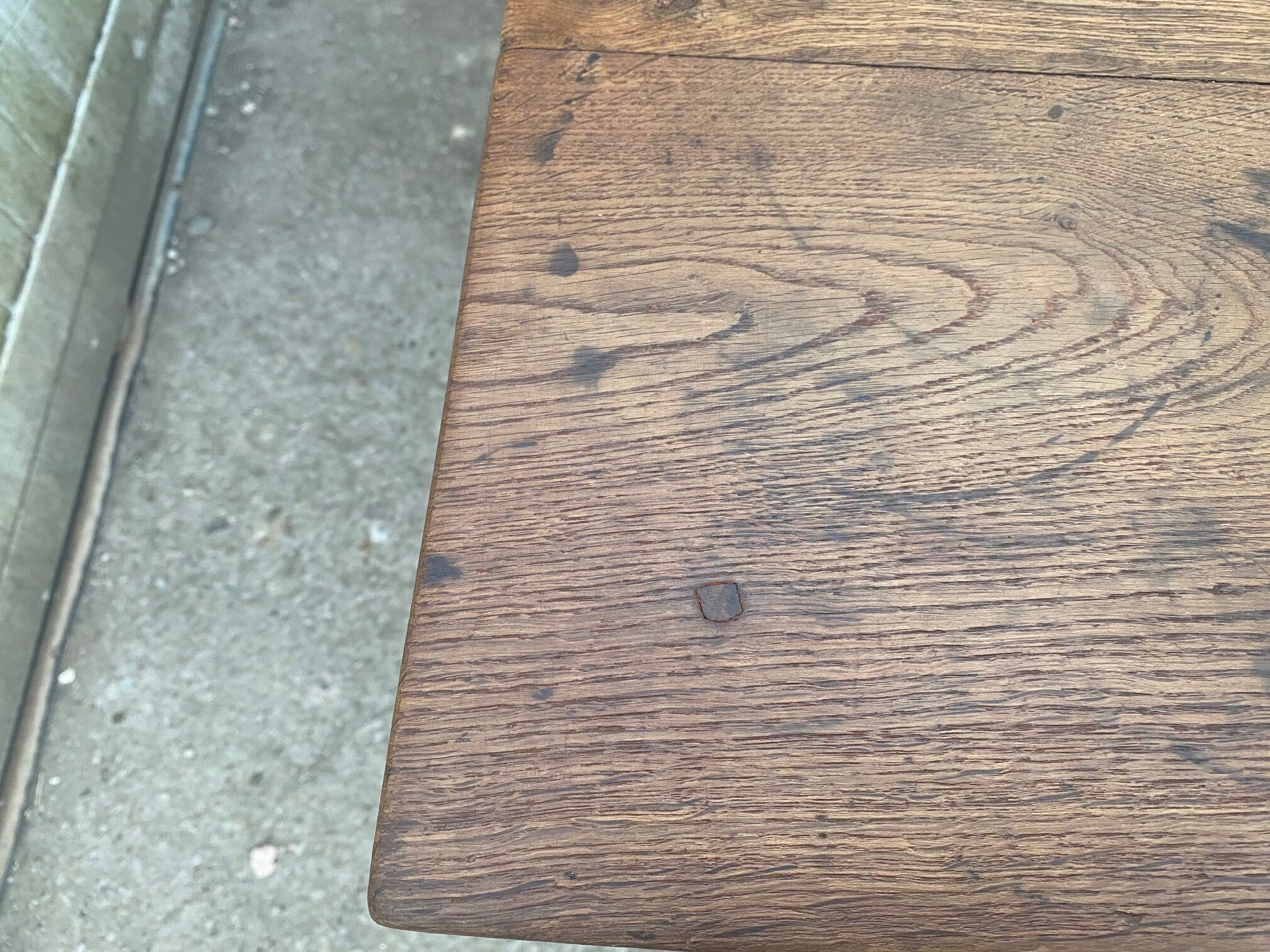 Solid oak farmhouse table with 2 drawers 1900