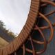 Vintage mirror in rattan flowers, sun