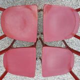 4 red chairs bistro Baumann