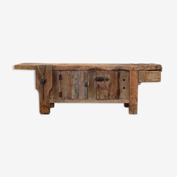 Original workbench in raw wood