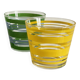 Pair of VINTAGE Silkscreened Glass Plant Pots
