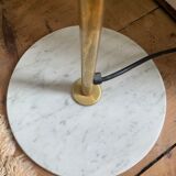 Italian mid century floor lamp brass & opal glass 1950