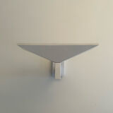 Modernist vintage Disderot wall lamp, white lacquered metal, Glass and Light 1970