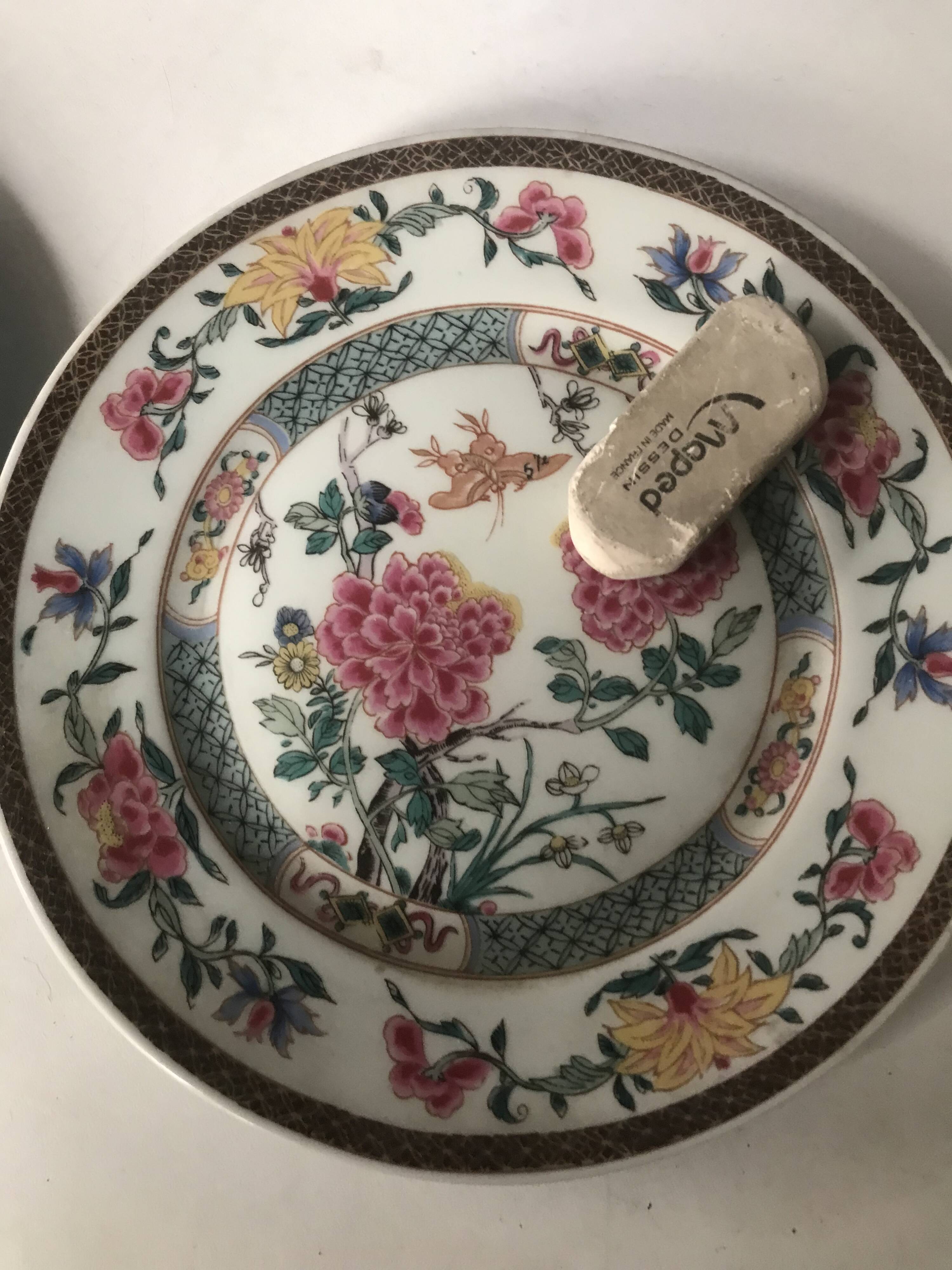 Set of 5 hand-painted dessert plates