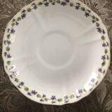 Duo of cup and saucer adderleys england bone china purple décor