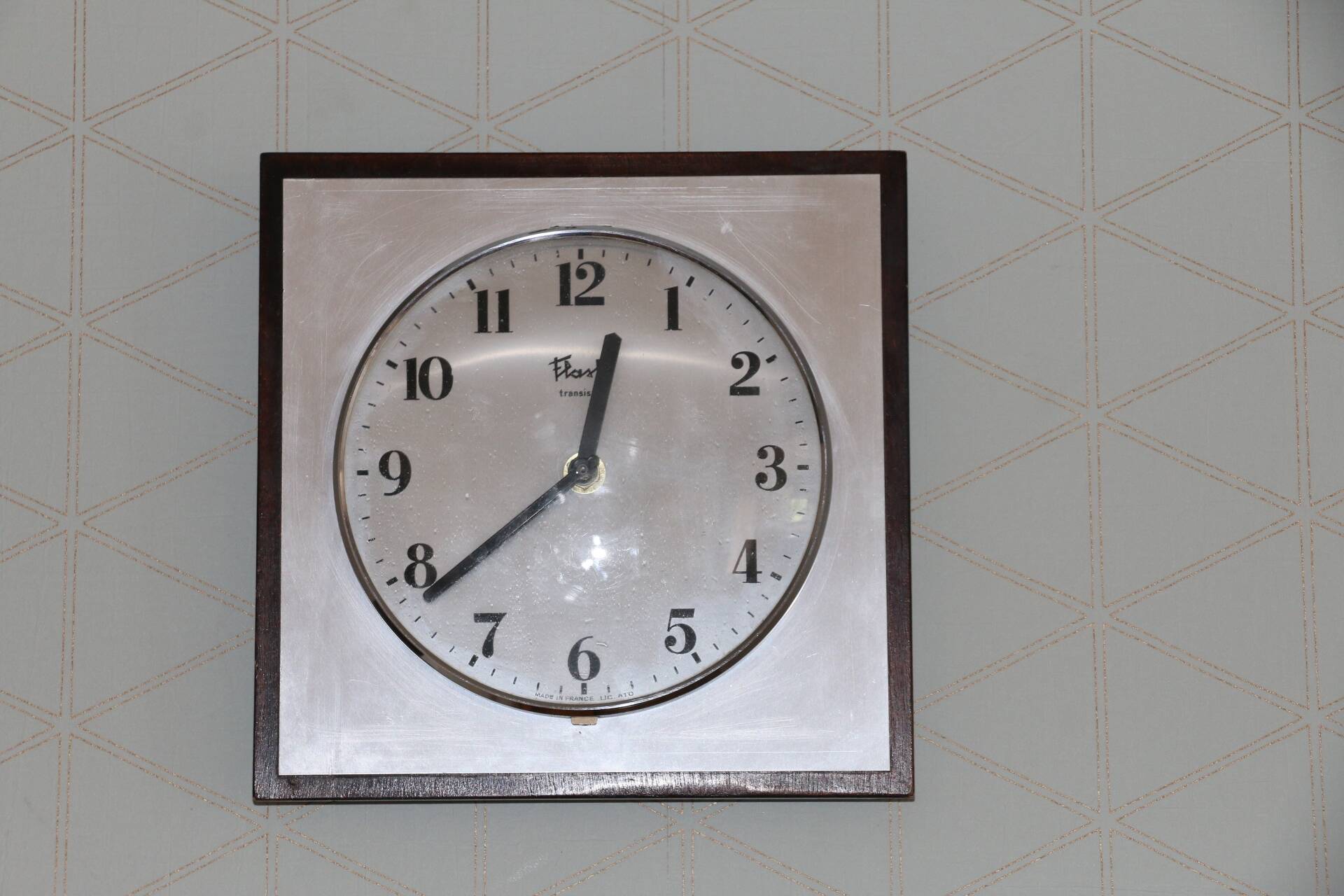Flash brushed steel wall clock