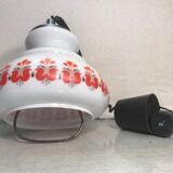 Old monte kitchen hanging white opaline drop vintage orange drawing