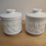 Opal glass jars
