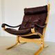 Vintage mid-century scandinavian brown leather lounge chair by ingmar relli