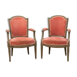 Pair of convertible armchairs from the Louis XVI period around 1770