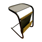 Piece of sofa smoked glass and fabric 70s