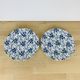 2 English plates blue flowers Royal Tudor Country style bouquet