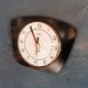 Vintage formica clock silent trapeze wall pendulum "Diehl black white"