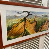 Ancienne peinture jean laville st germain roussillon + cadre bois