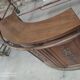 Walnut quarter-circle bar counter dating from the 50s/60s