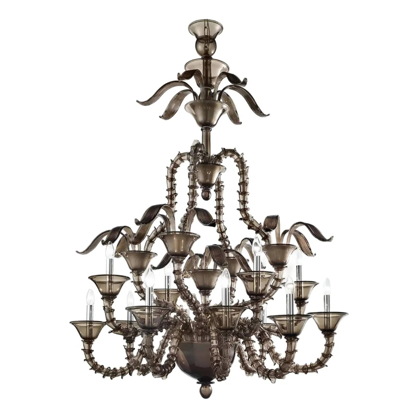 Handcrafted Modern Fumé Murano Glass Chandelier by Simoeng for Simoeng